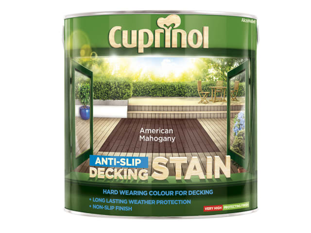 Cuprinol Anti-Slip Decking Stain 2.5L American Mahogany Semi-Transparent
