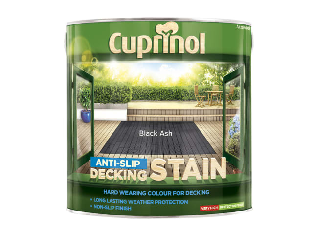 Cuprinol Anti-Slip Decking Stain 2.5L Black Ash Semi-Transparent Finish