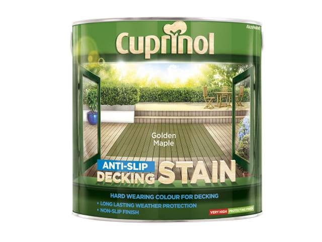 Cuprinol Anti-Slip Decking Stain 2.5L Golden Maple Semi-Transparent Finish