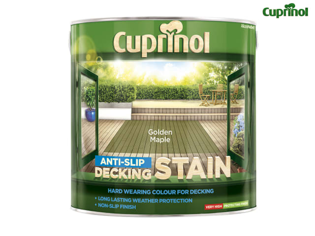 Cuprinol Anti-Slip Decking Stain 2.5L Golden Maple Semi-Transparent Finish