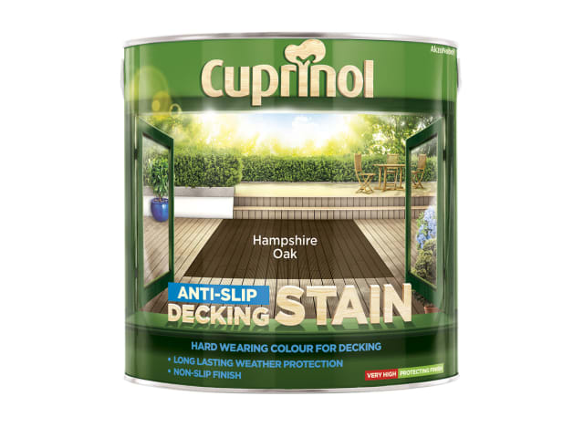 Cuprinol Anti-Slip Decking Stain Hampshire Oak 2.5L Water Repellent Finish