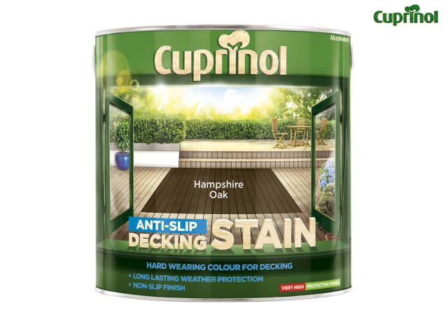 Cuprinol Anti-Slip Decking Stain Hampshire Oak 2.5L Water Repellent Finish