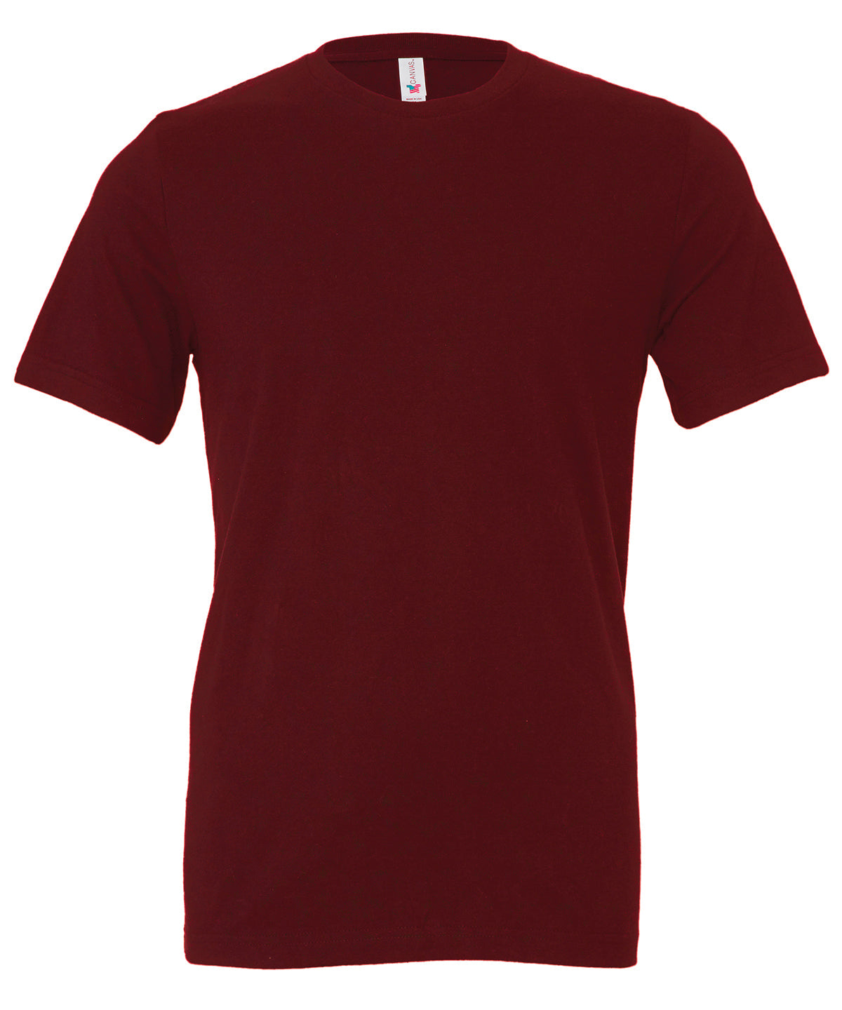 Bella Canvas Unisex Jersey Crew Neck T-Shirt Maroon Combed Cotton Slim Fit