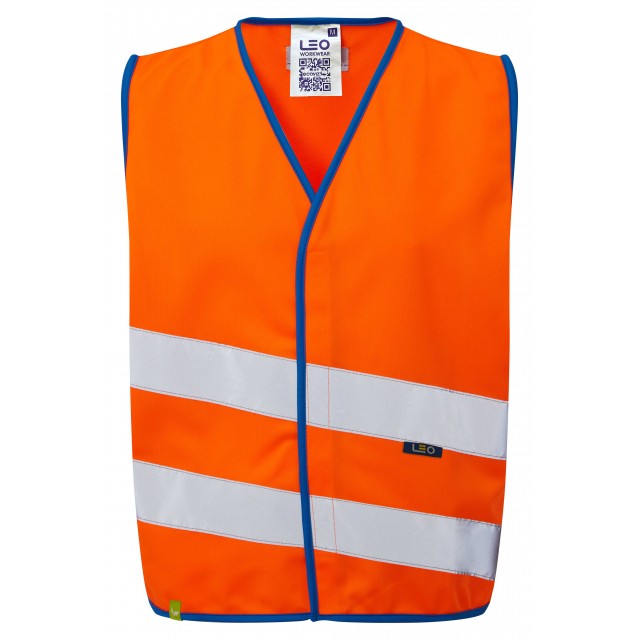 Leo Workwear EcoViz Children's Waistcoat EN 17353 Neon Stars XS-XL Reflective