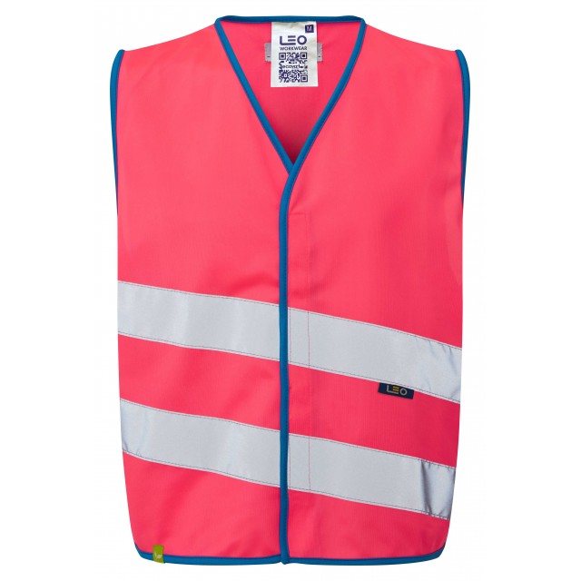 Leo Workwear EcoViz Children's Waistcoat EN 17353 Neon Stars XS-XL Reflective