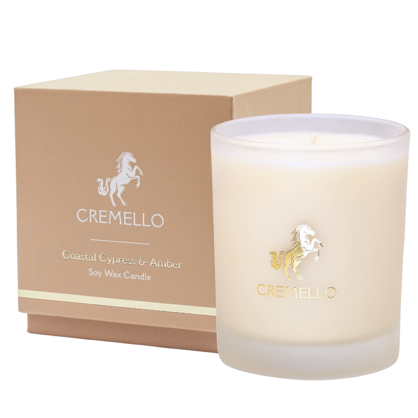 Cremello Coastal Cypress & Amber Wax Candle Oceanic Scent Home Fragrance