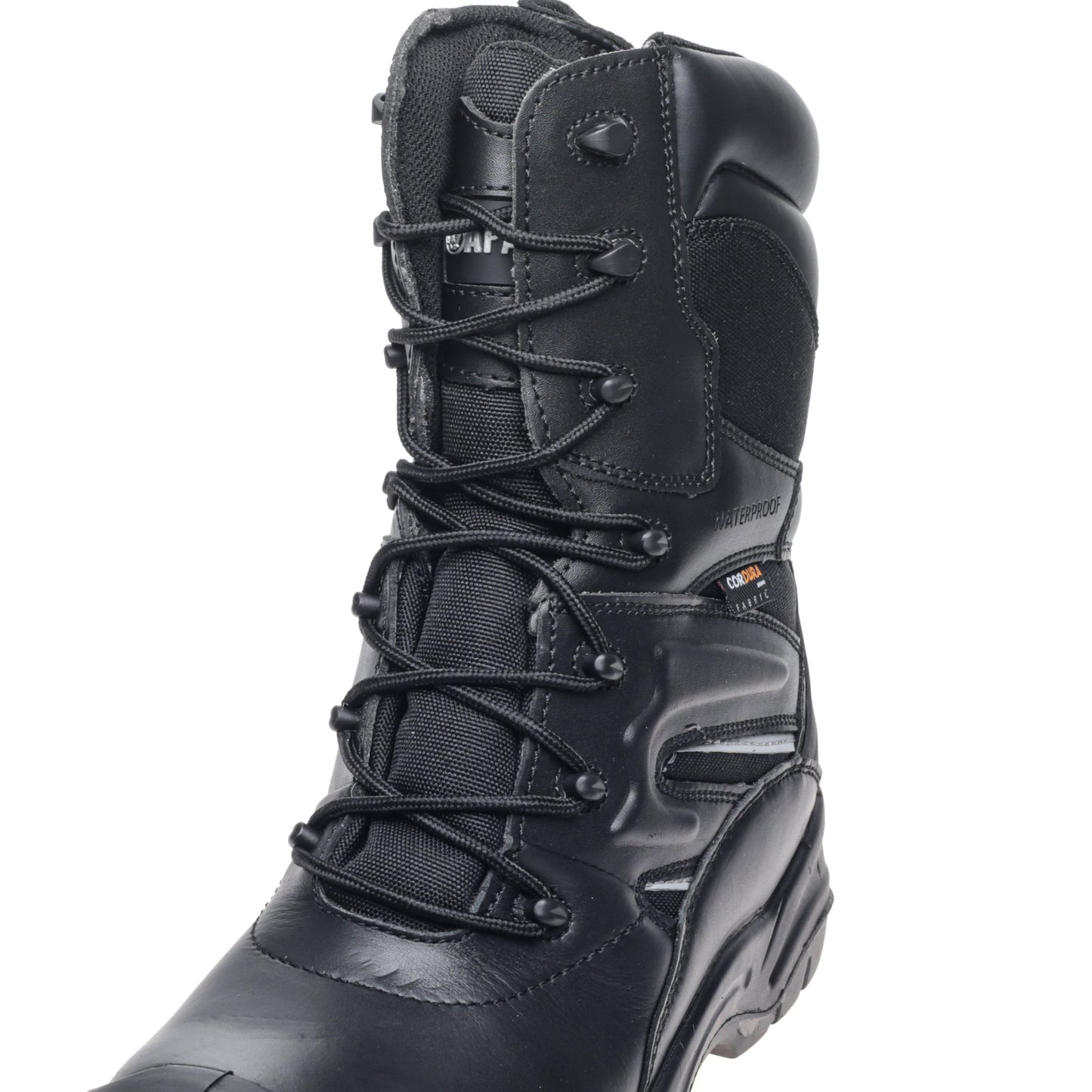 Apache Combat High Leg Safety Boots Black Leather Waterproof Composite Toe