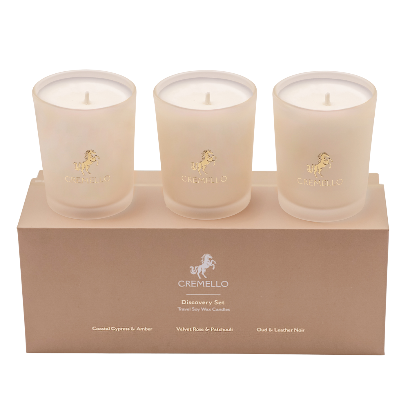 Cremello Gift Pack  Oud & Leather Noir, Coastal Cypress & Amber, Velvet