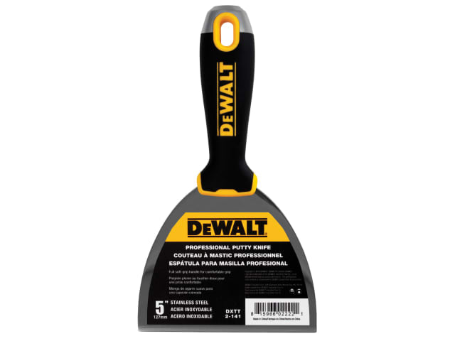 DEWALT 125mm Drywall Hammer End Jointing Filling Knife Stainless Steel Blade