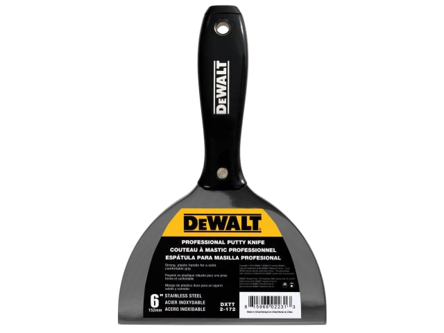 DEWALT 150mm Jointing Filling Knife Stainless Steel Blade Ergonomic Handle