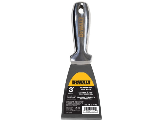 DEWALT 75mm Stainless Steel Jointing Filling Knife Lightweight Durable Tool