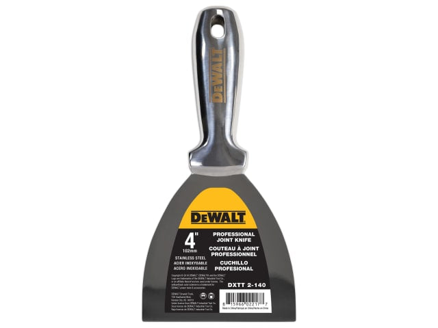 DEWALT 100mm Stainless Steel Jointing Filling Knife Lightweight Durable Tool