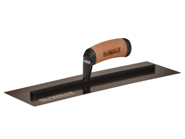 DEWALT 16in Curved Gold Stainless Steel Finishing Trowel with Comfortable Handle