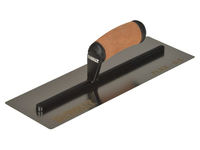 DEWALT 14in FLEX Stainless Steel Flat Trowel 0.5mm Blade Leather Handle