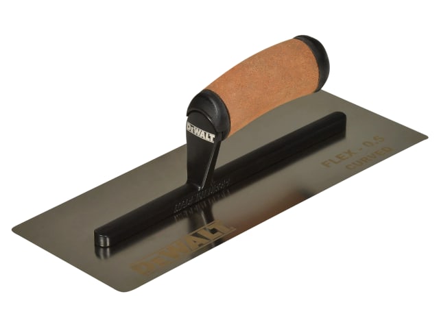 DEWALT 12in FLEX Stainless Steel Curved Trowel with Leather Handle 0.5mm