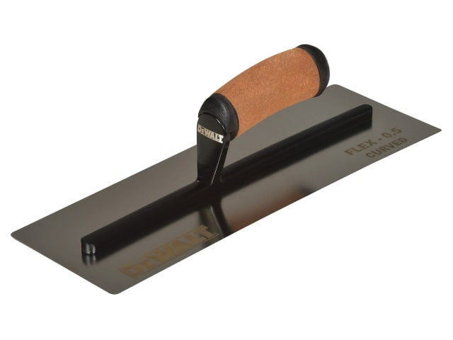 DEWALT 14in FLEX Stainless Steel Curved Trowel with Leather Handle 0.5mm