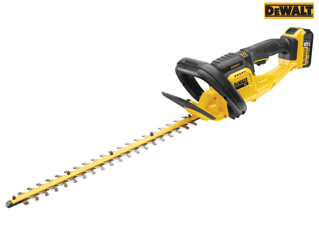 DEWALT DCM563P1 18V Cordless Hedge Trimmer 55cm Blades 5.0Ah Battery Included