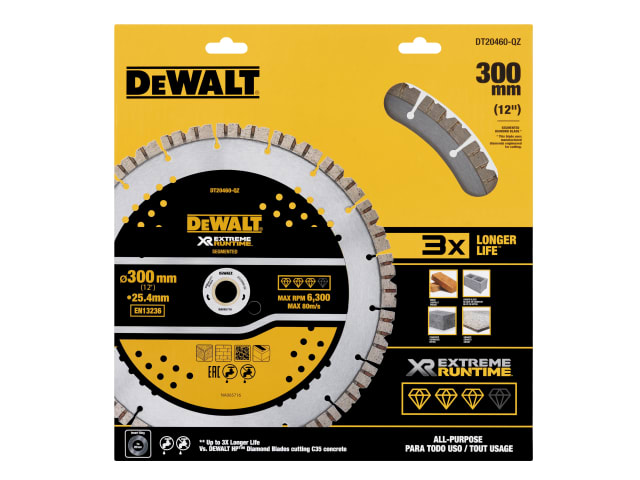 DEWALT ELITE SERIES Diamond Wheel 305mm for Concrete Cutting Durable Design