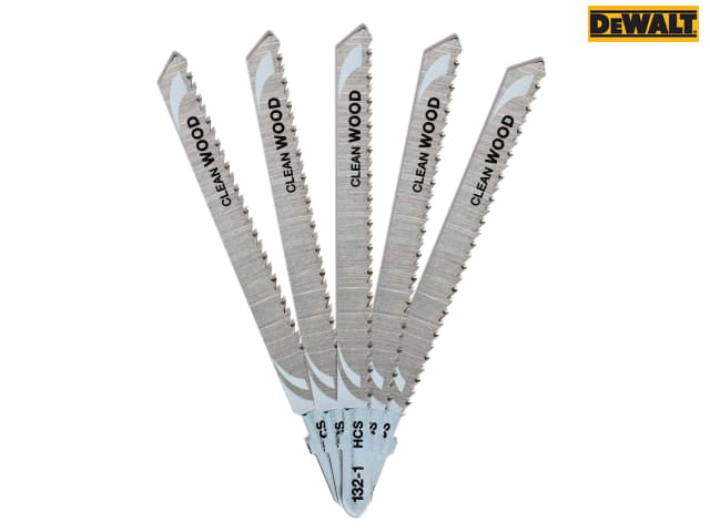 DEWALT HCS Jigsaw Blades Pack of 5 T101BR for Wood and Laminates