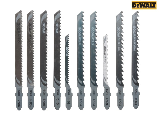 DEWALT HCS Wood Jigsaw Blades Variety Pack 10 Pieces for Smooth Cuts