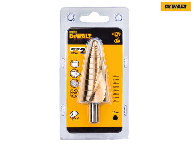 DEWALT Extreme Step Drill Bit 20-34mm Titanium Coated for Metal Drilling