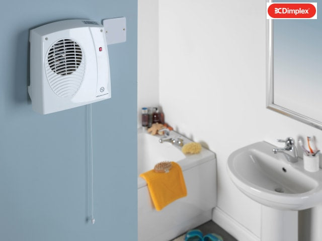 Dimplex Winterwarm 2kW Downflow Fan Heater with Timer for Bathroom Heating