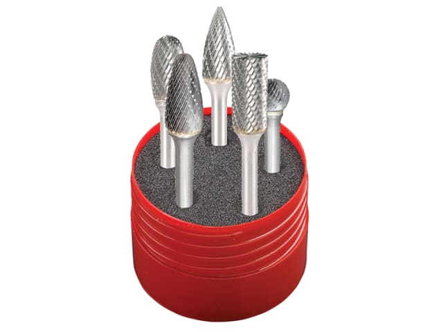 Dormer Solid Carbide Rotary Burr Cylindrical Set 5 Piece High Strength Tools