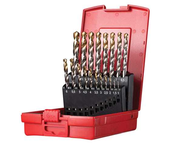 Dormer A095 HSS TiN Coated Jobber Drill Set 19 Bits 1.0-10.0mm in Case