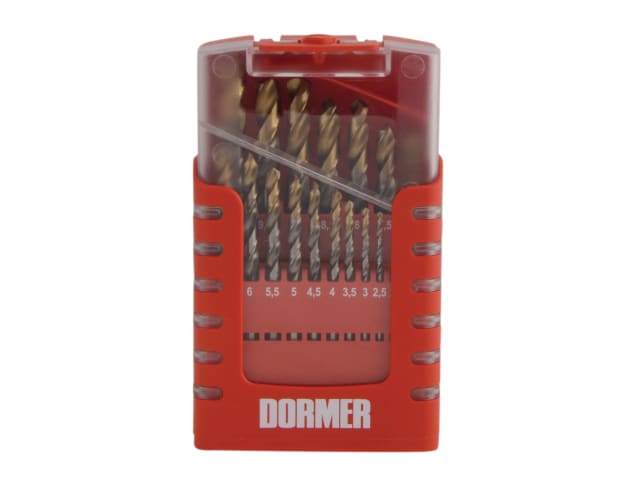 Dormer A095 HSS TiN Coated Drill Set 19pcs 1.0-10mm Compact Engineering Tools