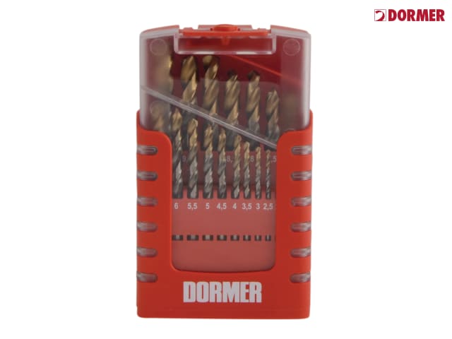 Dormer A095 HSS TiN Coated Drill Set 19pcs 1.0-10mm Compact Engineering Tools