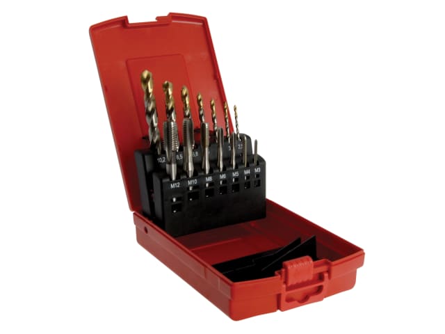 Dormer 14pc HSS Tap and TiN Coated Jobber Drill Set E500 A002 Metric Tools