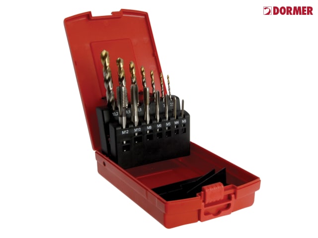 Dormer 14pc HSS Tap and TiN Coated Jobber Drill Set E500 A002 Metric Tools