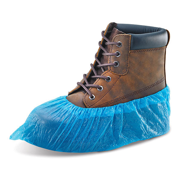Beeswift Disposable Blue Overshoes Waterproof Anti-Slip Elasticated Grip