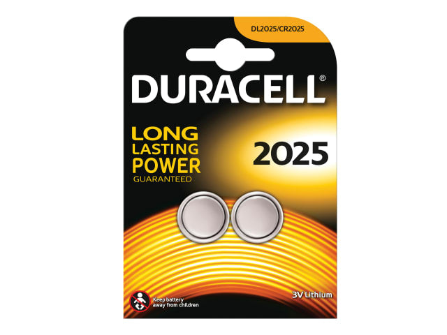 Duracell CR2025 Coin Lithium Batteries Pack of 2 Long Lasting Power 10 Year Life