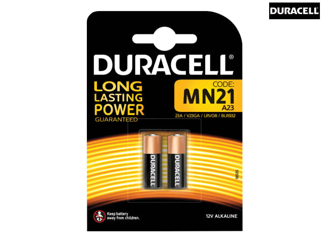 Duracell MN21 A23 LRV08 Batteries Pack of 2 Long Lasting Power Duralock