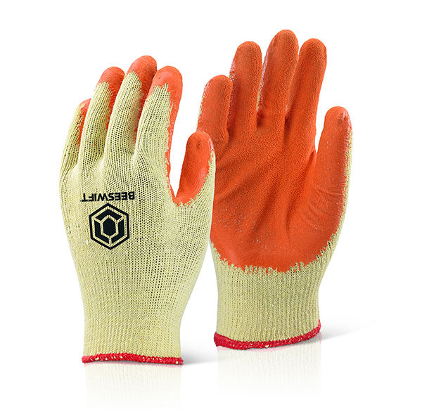 Beeswift Economy Grip Gloves Natural Rubber Coated Multi-Purpose EN388 Certified