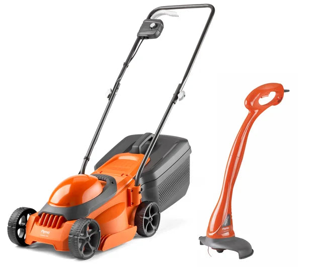 FLYMO SimpliMow 300 Electric Lawn Mower & MiniTrim Trimmer for Small Gardens