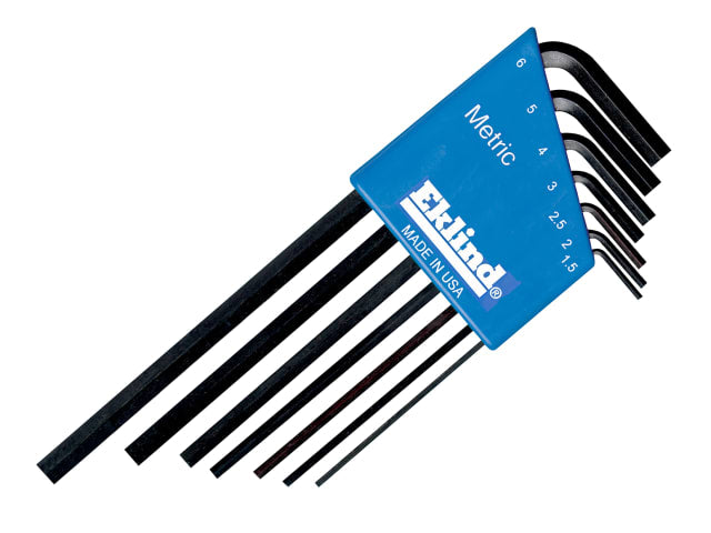 Eklind 7 Piece Metric Long Handle Hex L-Key Set 1.5-6.0mm Alloy Steel