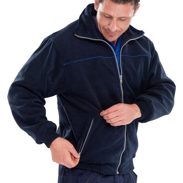Beeswift Endeavour Fleece Jacket 360gsm Full Zip Hooded Ribbed Cuffs Pockets