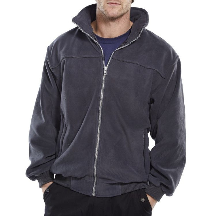 Beeswift Endeavour Fleece Jacket 360gsm Full Zip Hooded Ribbed Cuffs Pockets