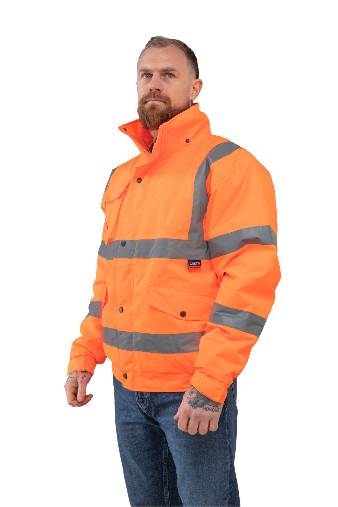 Espro High Visibility Bomber Jacket EN20471 Waterproof Reflective Safety Wear