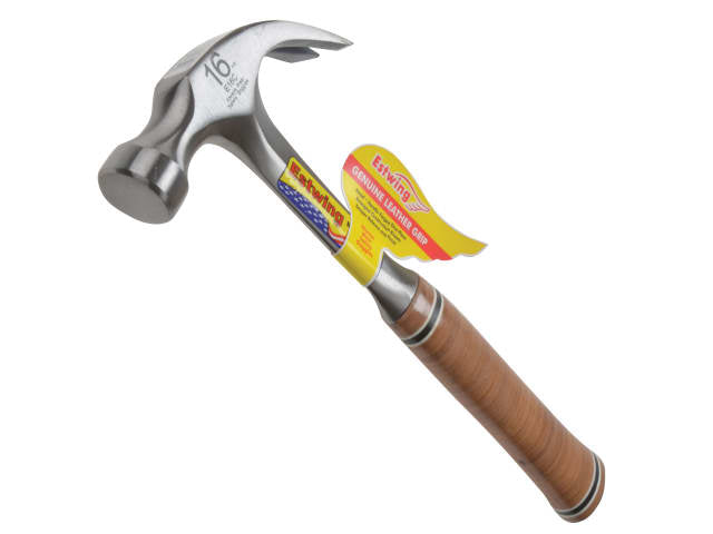 Estwing E16C Curved Claw Hammer 450g Leather Grip One-Piece Forged Steel