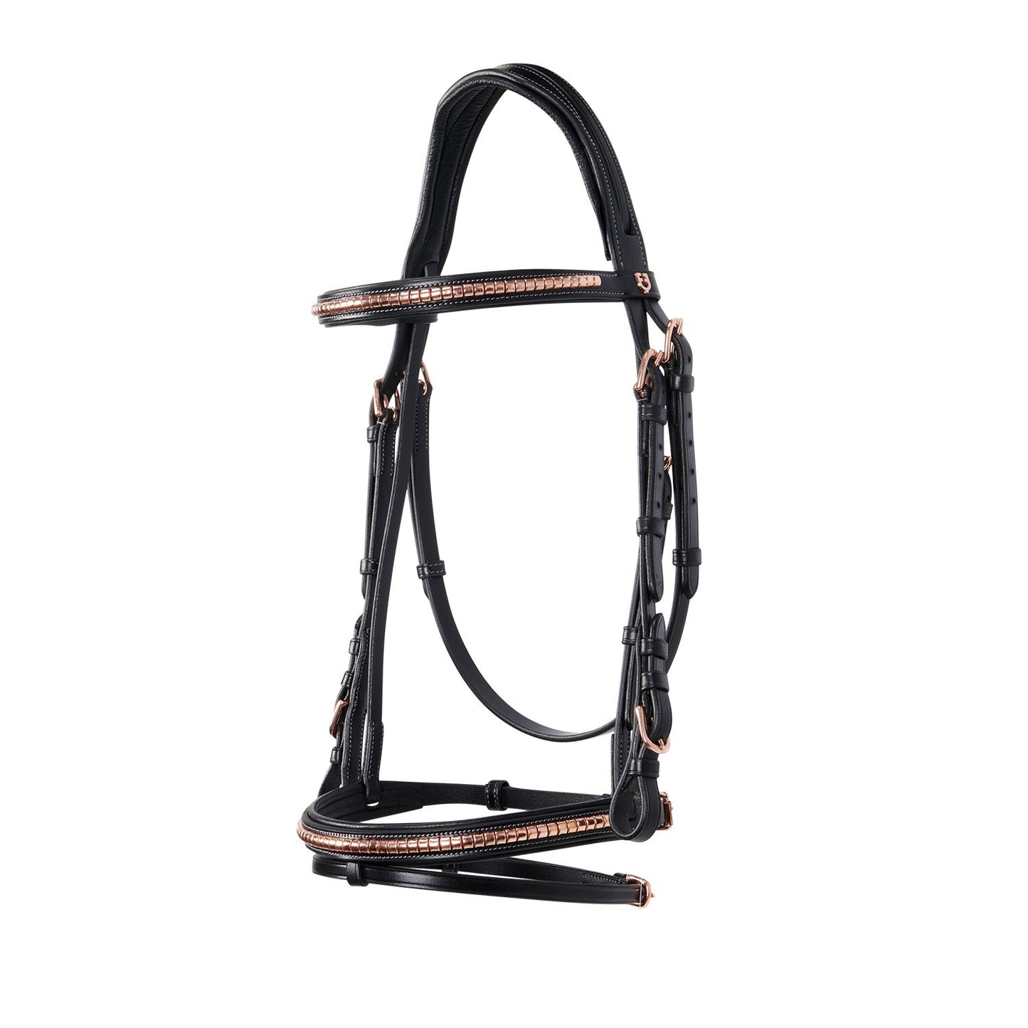 Equestro Horse English Clincher Leather Bridle Colour Rose Gold High Quality