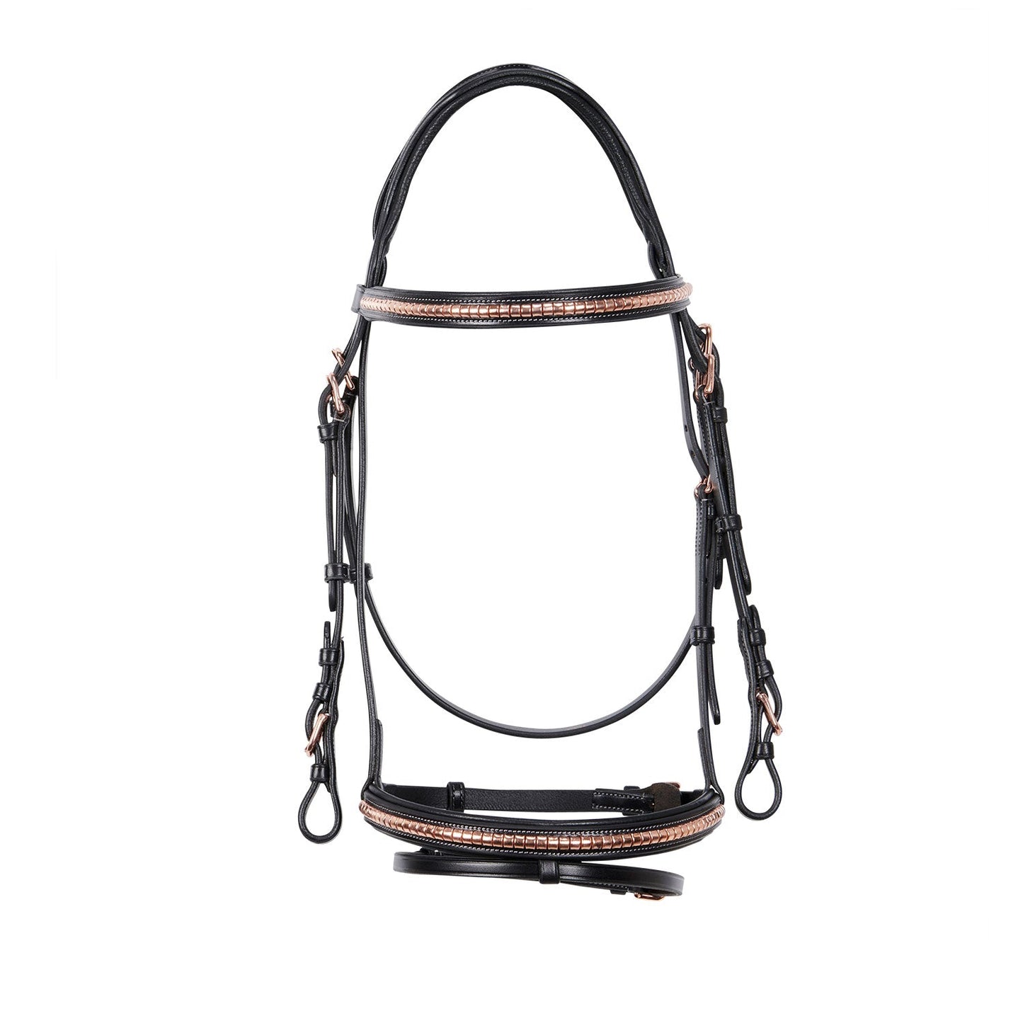 Equestro Horse English Clincher Leather Bridle Colour Rose Gold High Quality