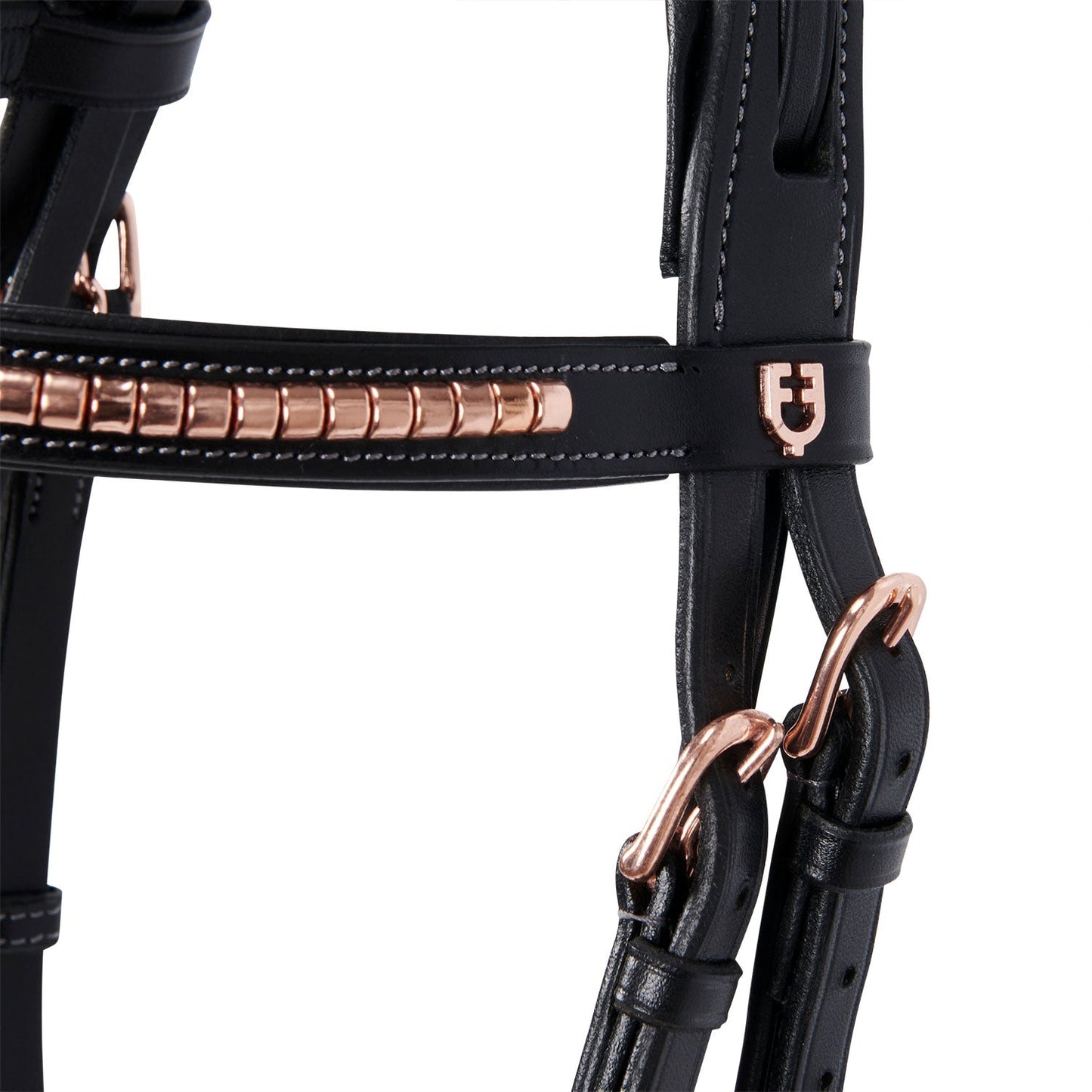 Equestro Horse English Clincher Leather Bridle Colour Rose Gold High Quality