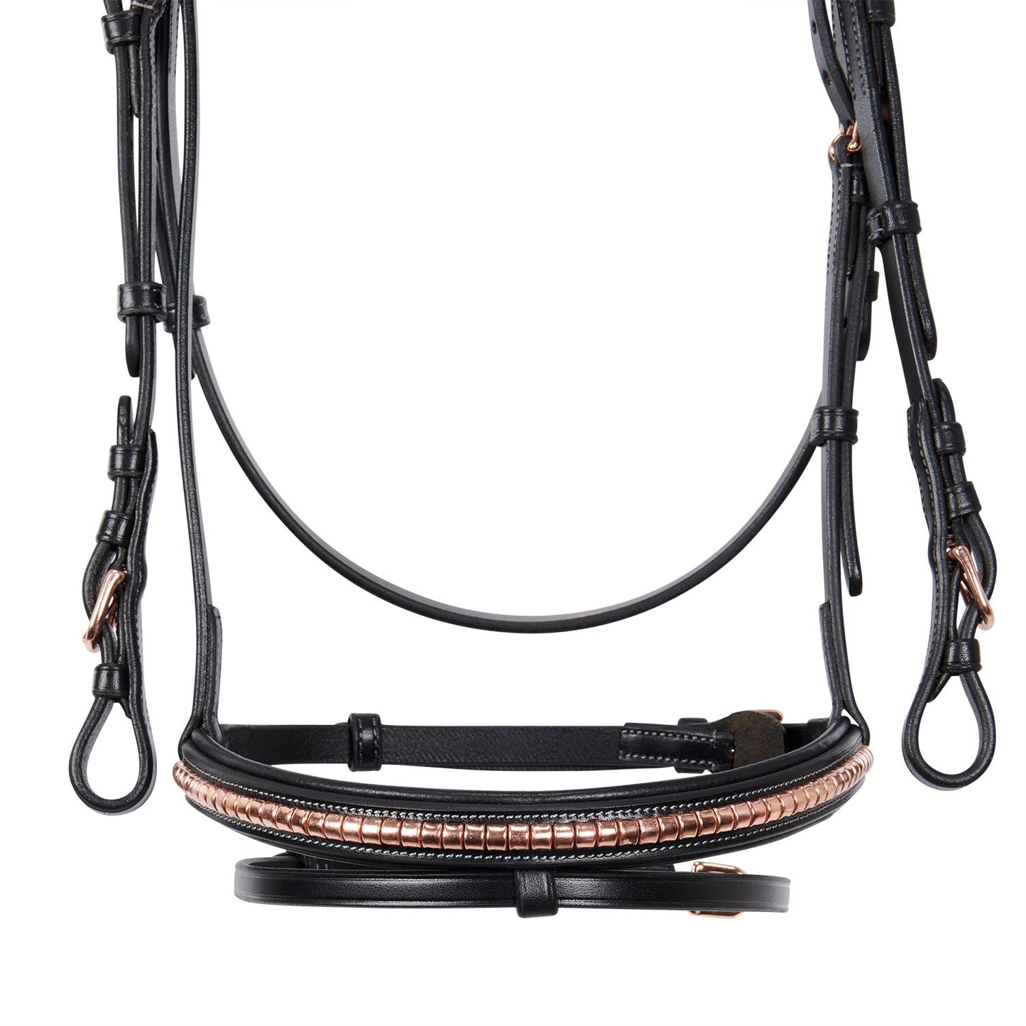 Equestro Horse English Clincher Leather Bridle Colour Rose Gold High Quality