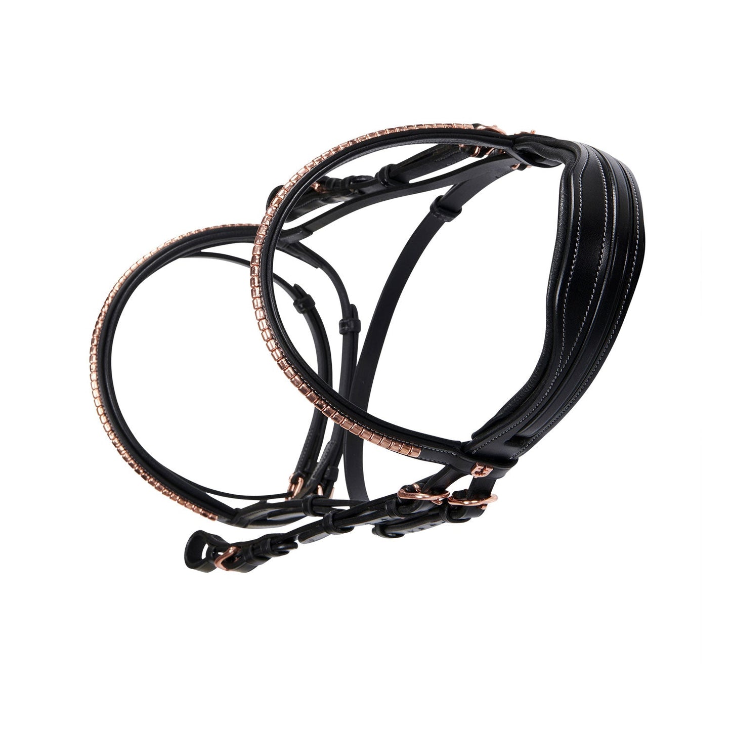 Equestro Horse English Clincher Leather Bridle Colour Rose Gold High Quality