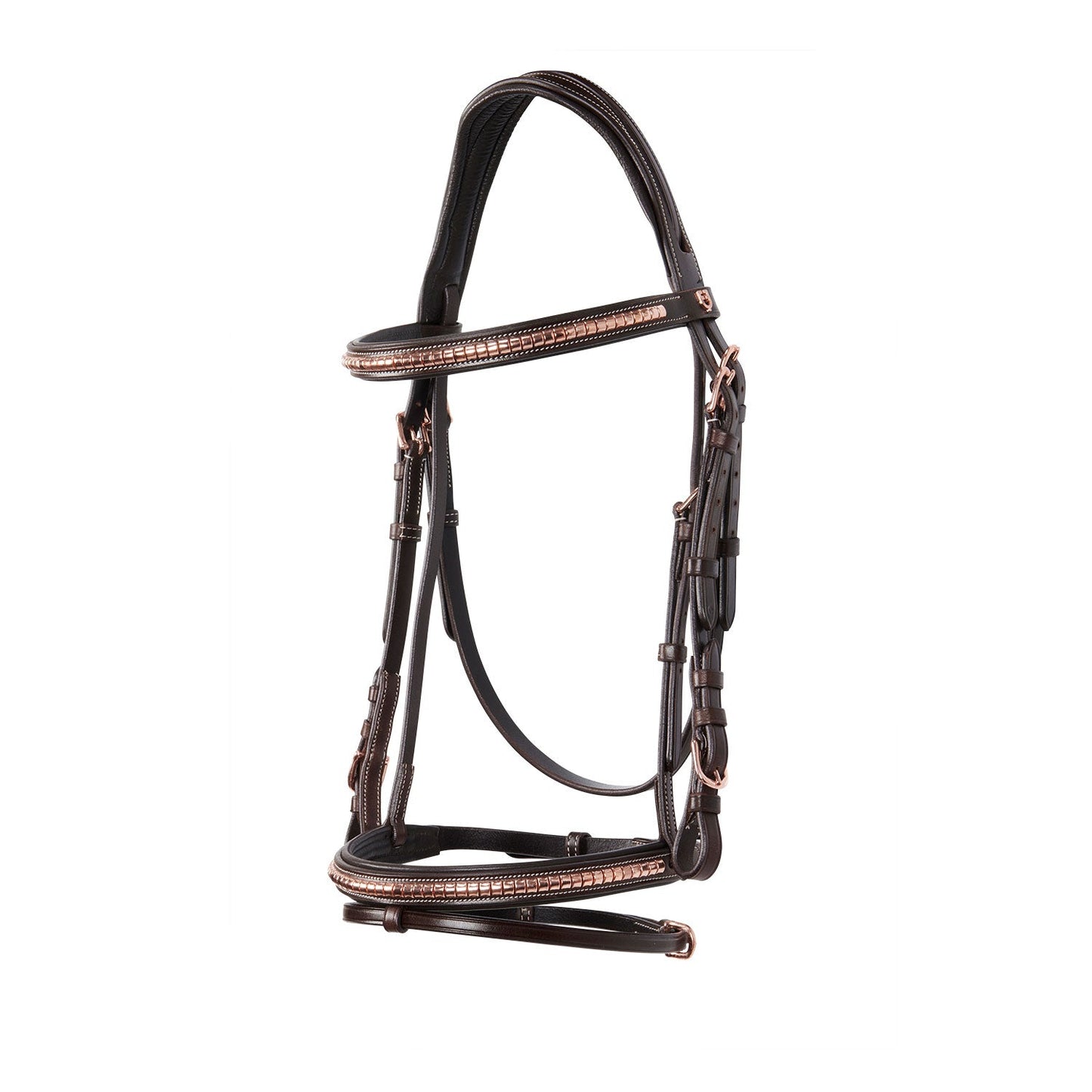 Equestro Horse English Clincher Leather Bridle Colour Rose Gold High Quality