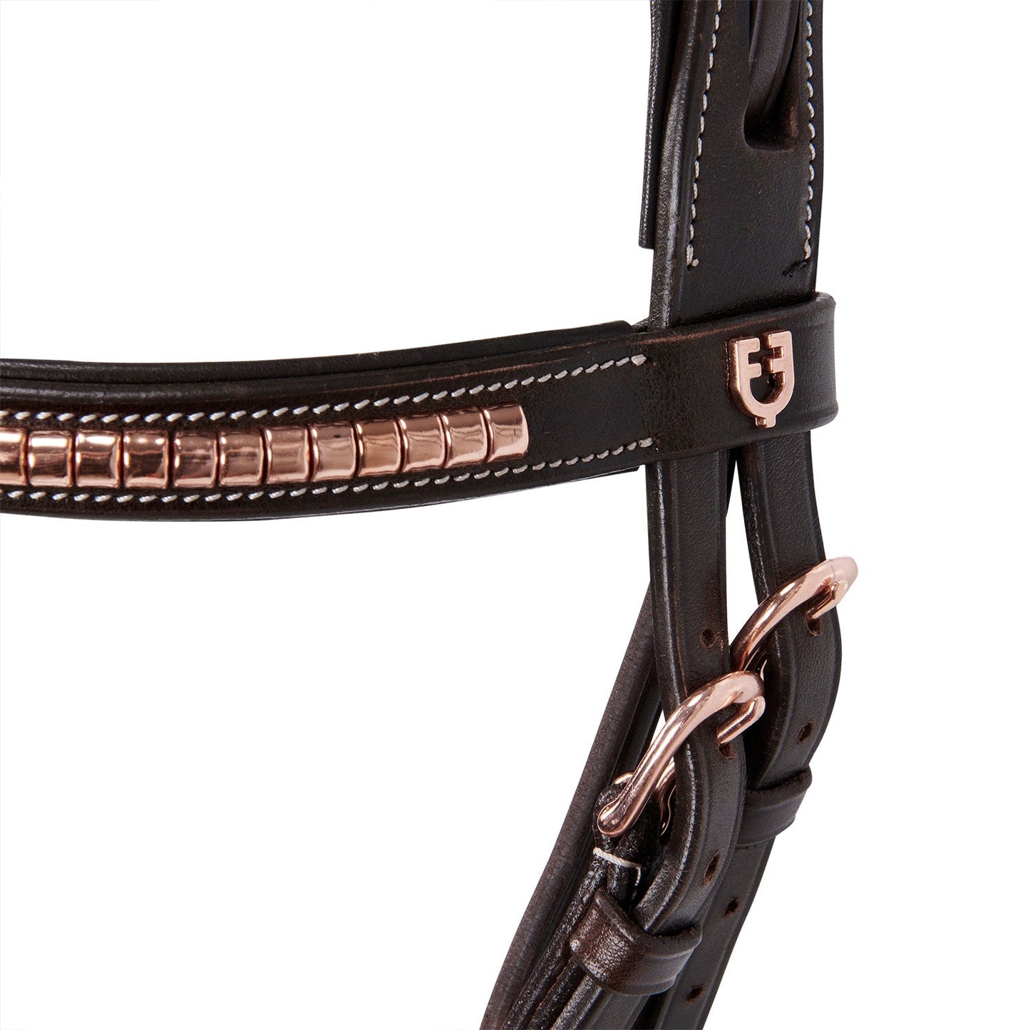 Equestro Horse English Clincher Leather Bridle Colour Rose Gold High Quality