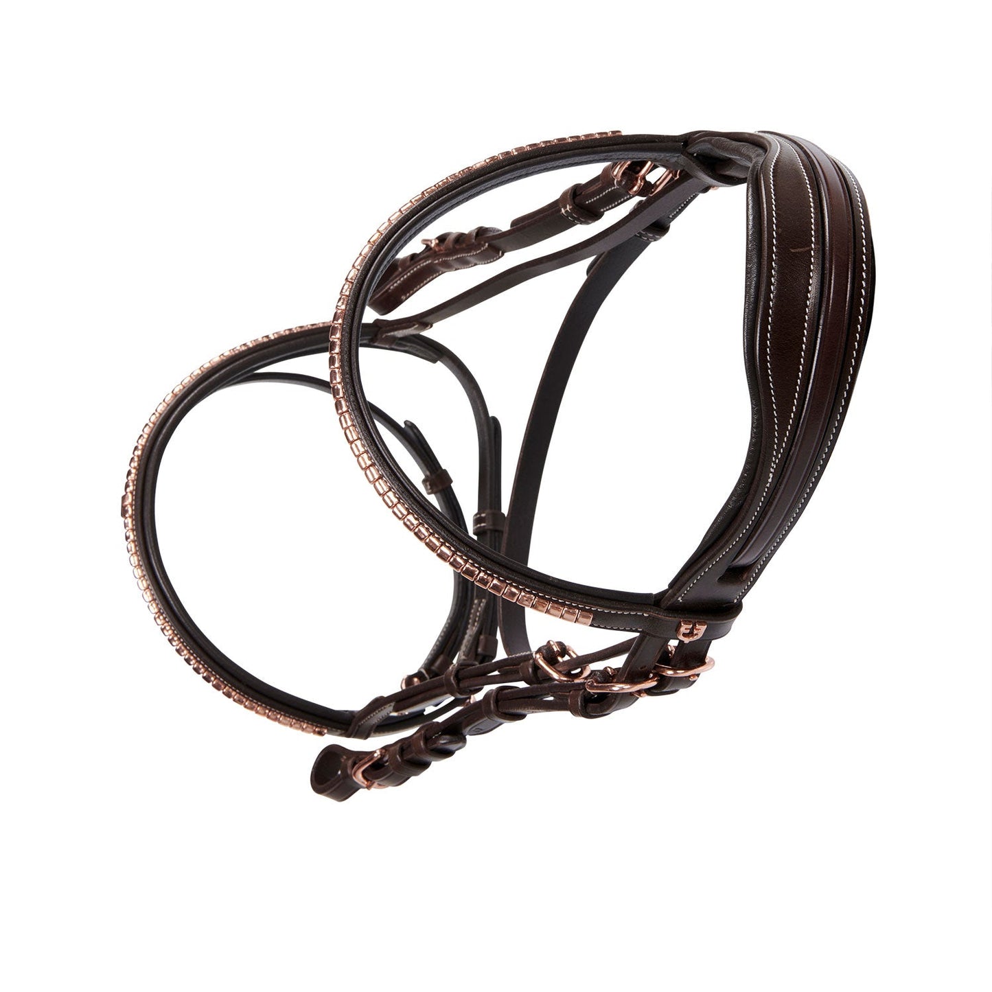 Equestro Horse English Clincher Leather Bridle Colour Rose Gold High Quality